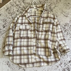 Brown and White Shacket (shirt/jacket)